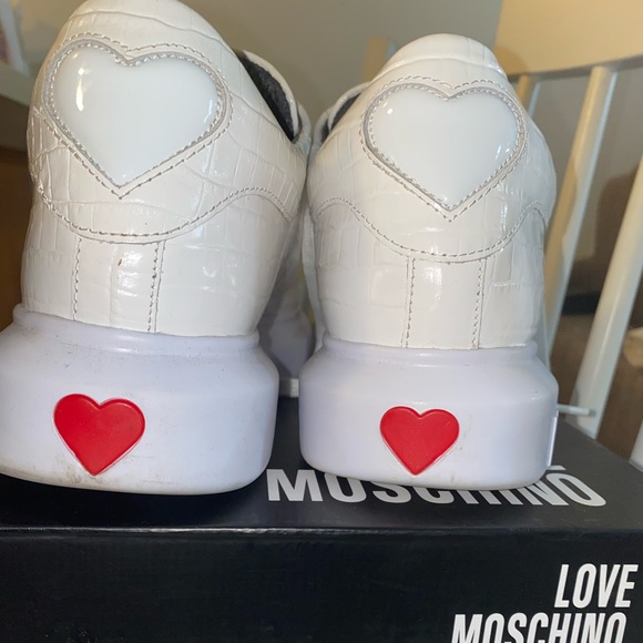 Love Moschino womens embossed leather heart patch chunky trainer size 38 - Picture 13 of 16